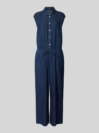 OPUS Jumpsuit met kentkraag en knoopsluiting, model 'Monny' Donkerblauw - 2