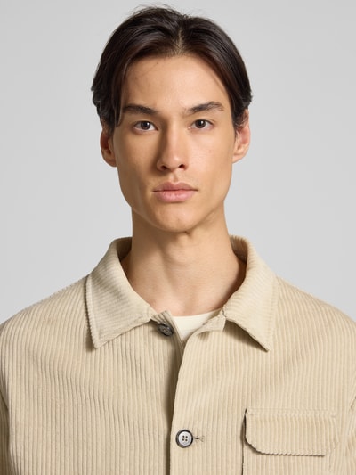 Zuitable Regular Fit Overshirt mit Umlegekragen Modell 'John' Beige 3