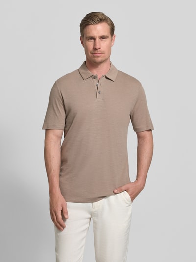HUGO Slim Fit Poloshirt aus Lyocell-Leinen-Mix Modell 'DULINEN' Hellbraun 4