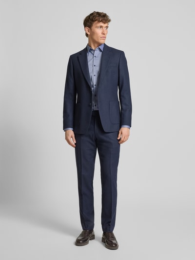 OLYMP No. Six Super Slim Fit Business-Hemd mit Strukturmuster Modell 'New York' Marine 1