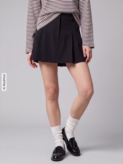 ONLY Ausgestellter Mini-Rock mit Viskose-Anteil Modell 'SYLLIE' Black 4