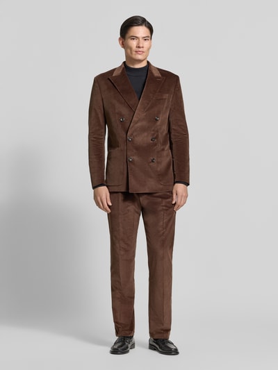 Strellson Bundfaltenhose Tomeo mit Cordstruktur Dunkelbraun 1