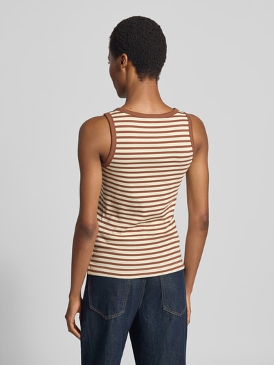 s.Oliver RED LABEL Top o kroju slim fit z mieszanka bawełny Średniobrązowy 5