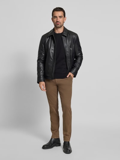 g1920 Chino met Franse steekzakken, model 'Tybalt' Middenbruin - 1