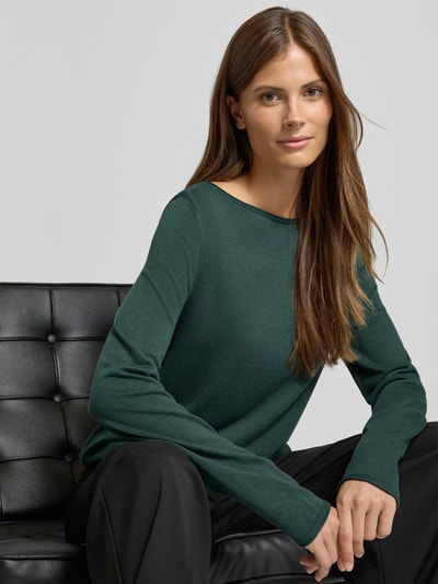 s.Oliver RED LABEL Sweter z dzianiny o kroju regular fit z mieszanki bawełny i wiskozy Ciemnozielony 3