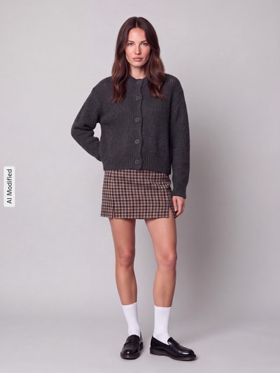 Marc O'Polo DENIM Regular Fit Strickjacke aus Schurwoll-Mix mit Alpaka-Anteil Anthrazit 1