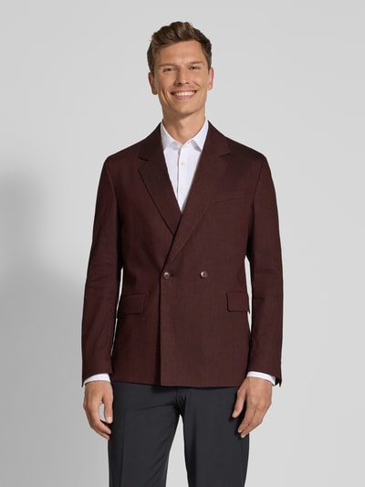 Drykorn Colbert van scheerwolmix met reverskraag, model 'TYDO' Donkerrood - 4