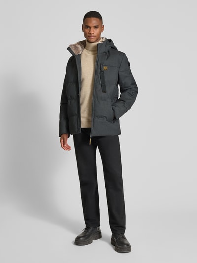 PME Legend Regular fit gewatteerd jack met viscose, model 'YET' Antraciet - 1