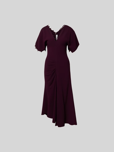 Victoria Beckham Midikleid aus Viskose-Mix Bordeaux 2