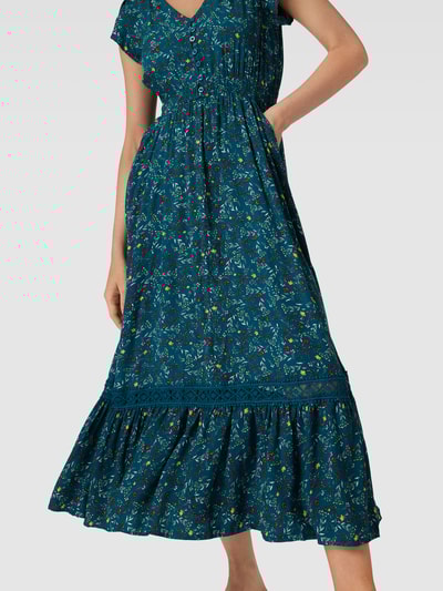 Apricot Midikleid aus Viskose mit floralem Allover-Muster Grün 3