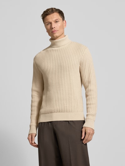 SELECTED HOMME Regular fit coltrui in wafelstructuur, model 'TOM' Offwhite - 4