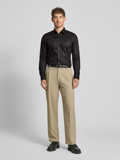 BOSS Slim Fit Business-Hemd mit Kentkragen Modell 'Hank Kent' Black 1