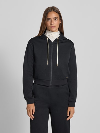 Guess Activewear Sweatjack met capuchon, model '3D PEONY' Zwart - 4