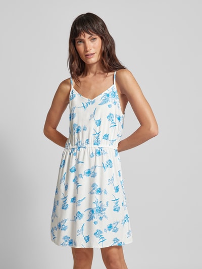 Vero Moda Knielange jurk met all-over motief, model 'MYMILO' Oceaanblauw - 4