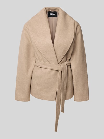 Only Kurtka o kroju regular fit z wiązanym paskiem model ‘AUGUSTA LIFE’ Piaskowy melanż 2