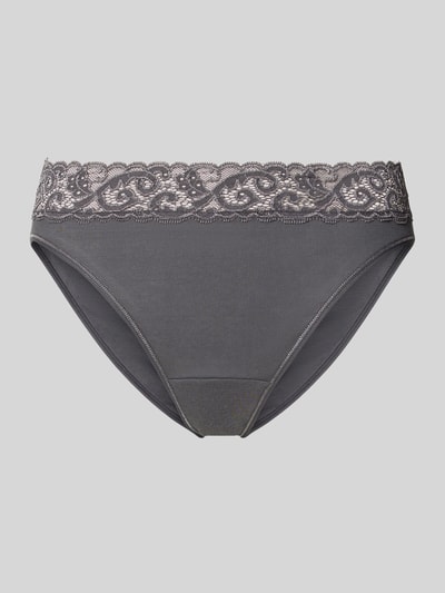 Hanro Slip mit französischer Spitze Modell 'MOMENTS' Dunkelgrau 1