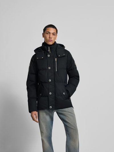 Moose Knuckles Daunenjacke mit abnehmbarem Webpelzbesatz Black 4