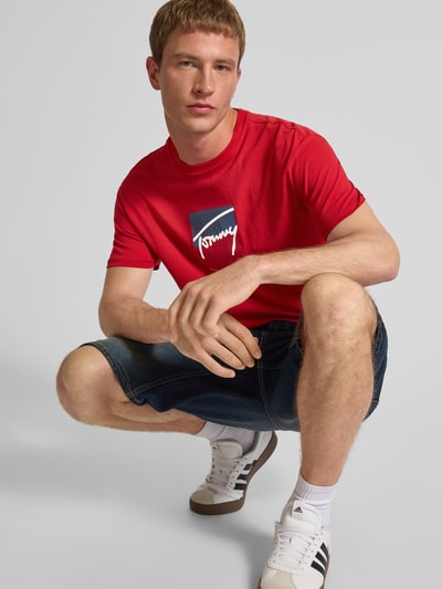 Tommy Jeans T-shirt o kroju regular fit z czystej bawełny Czerwony 3