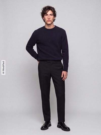 Strellson Pullover mit weicher Strukturoptik Dunkelblau 1