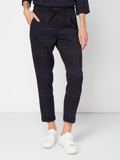 OPUS Easy Pants mit Tartan-Karo Marine 3