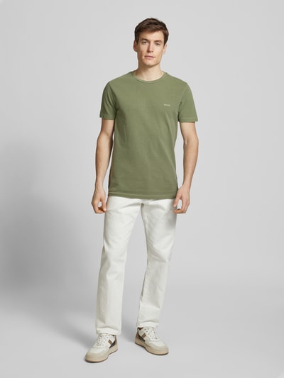 Gant T-Shirt mit Label-Stitching Schilf 1