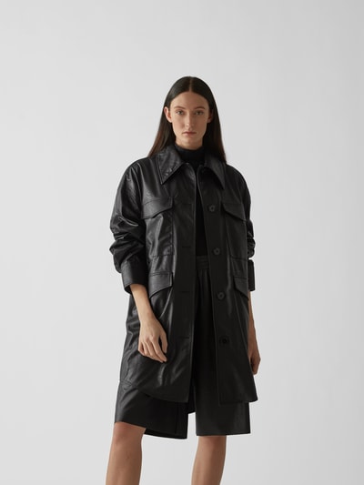 MM6 Maison Margiela Hemdjacke in Leder-Optik Schwarz 4