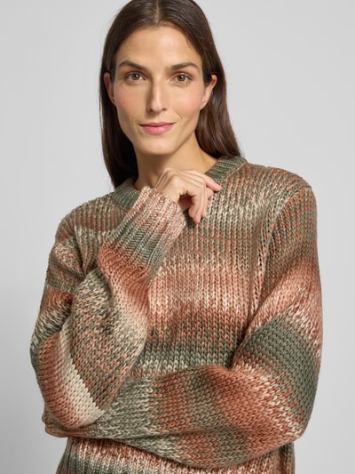 Apricot Relaxed Fit Strickpullover mit Rundhalsausschnitt Rostrot 3