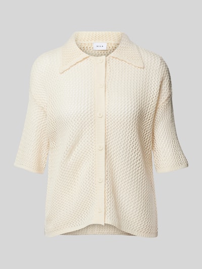 Vila Strickshirt mit Lochmuster Modell 'ZOLA' Offwhite 2