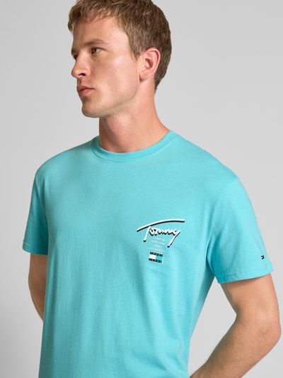 Tommy Jeans Regular fit T-shirt van puur katoen Turquoise - 3