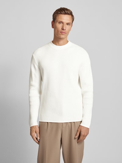 Drykorn Gebreide pullover met ronde hals, model 'LEANDO' Ecru - 4