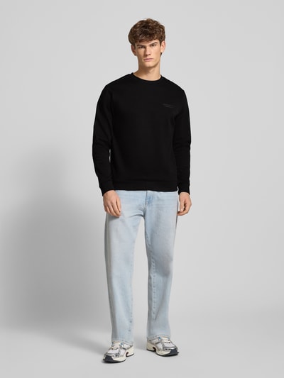 JACK & JONES Sweatshirt mit Label-Print Black 1