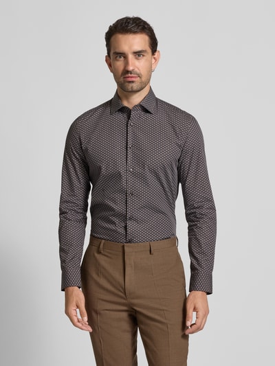 SEIDENSTICKER Slim Fit Business-Hemd mit Kentkragen Dunkelbraun 4