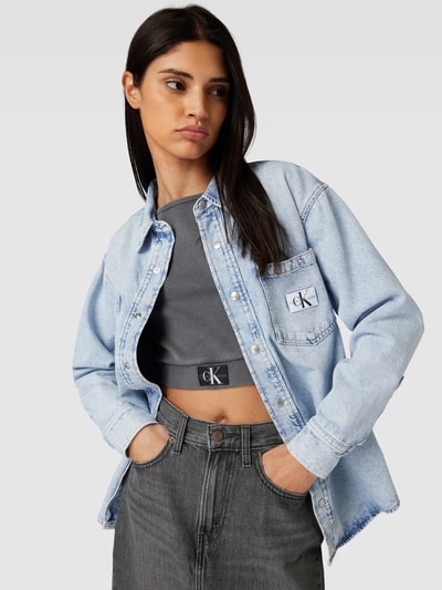 Calvin Klein Jeans Bluzka jeansowa z listwą z zatrzaskami Jasnoniebieski 3