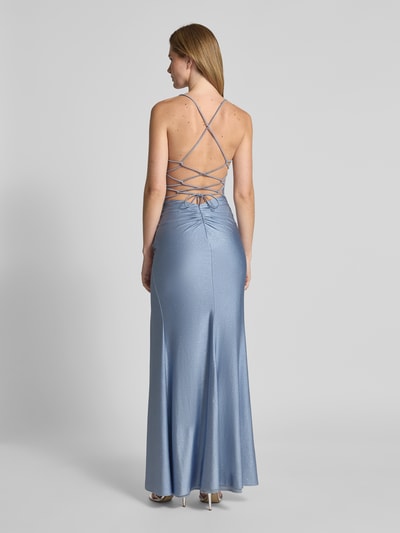 Mascara Abendkleid mit Gehschlitz und Herz-Ausschnitt Hellblau 5