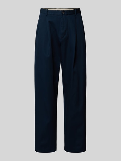 Tommy Hilfiger Wide fit bandplooibroek van puur katoen Marineblauw - 2