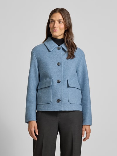 Fuchs Schmitt Wollen jack met platte kraag Lichtblauw - 4