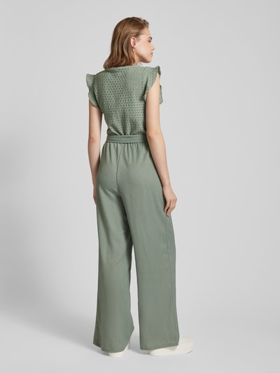 Only Jumpsuit met strikceintuur, model 'ELISA' Rietgroen - 5