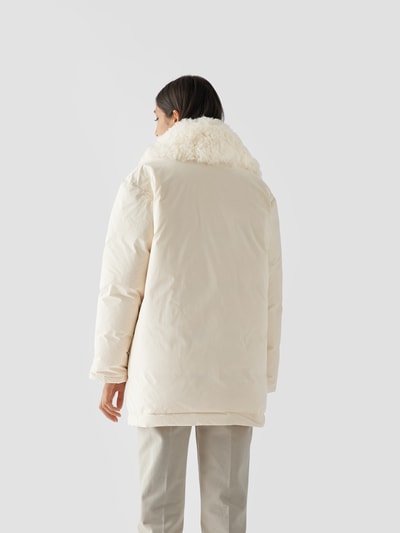 Yves Salomon Daunenjacke mit Fellbesatz Weiß 5