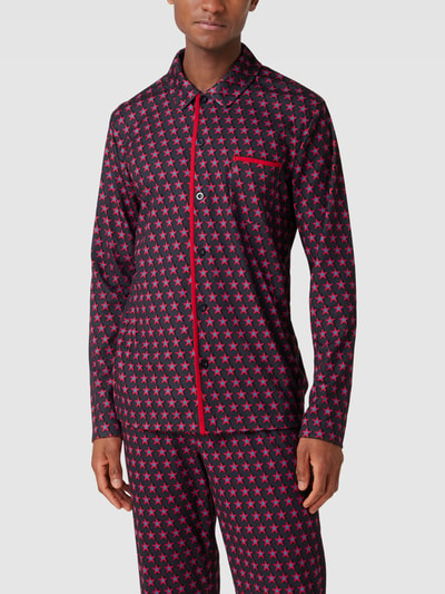 Mey Pyjamabovendeel met all-over motief, model 'STAR' Rood - 4