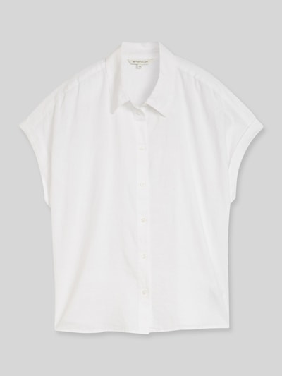 Tom Tailor Loose Fit Bluse aus Leinen-Viskose-Mix Weiss 2