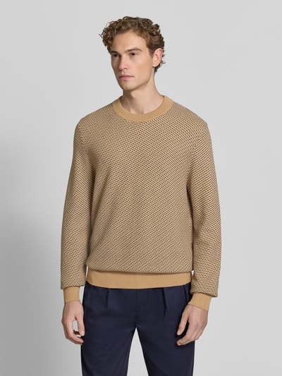 BOSS Regular Fit Pullover aus reiner Baumwolle Modell 'H-Lofranco' Beige 4