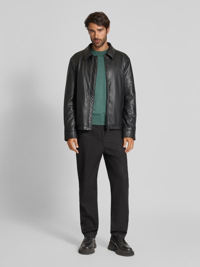 BOSS Orange Regular fit pullover van een mix van katoen en kasjmier, model 'KANOVANO' Lindegroen - 1