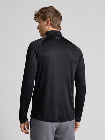 Under Armour Regular fit shirt met lange mouwen en ritssluiting, model 'Tech' Zwart - 5
