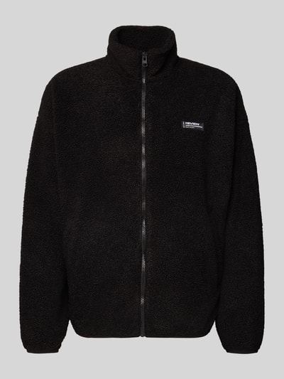 REVIEW Fleecejacke mit Stehkragen und Label-Detail Black 2