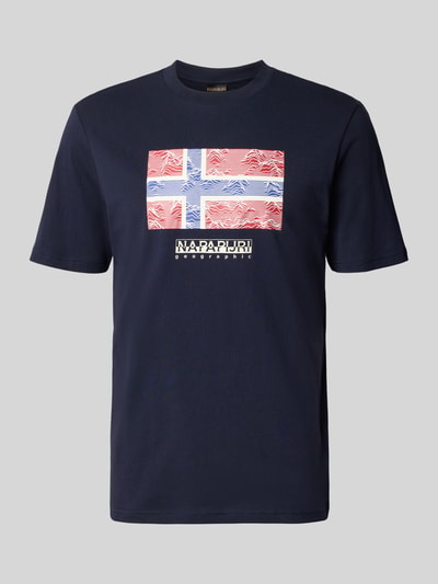 Napapijri T-Shirt mit Label-Print Modell 'DRAPEAU' Marine 2