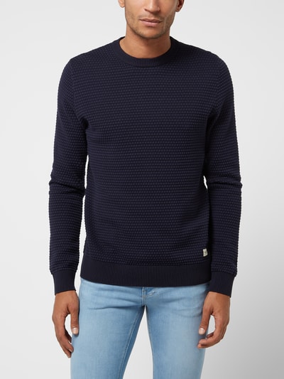 Jack & Jones Sweter z bawełny model ‘Atlas’ Ciemnoniebieski 4