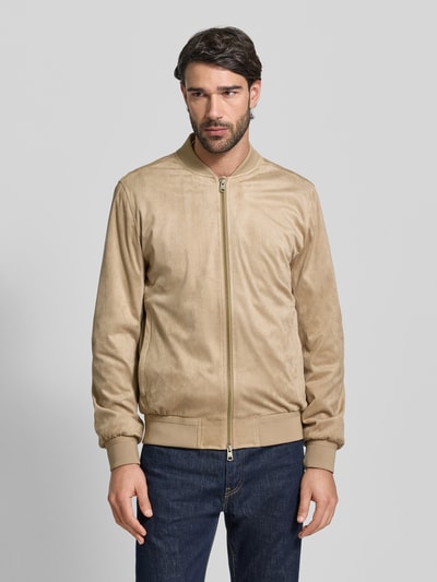 CINQUE Regular Fit Jacke in Leder-Optik Modell 'Rapid' Sand 4