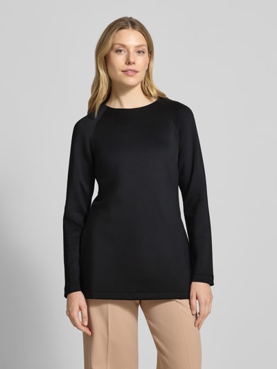 MM Bluzka z długim rękawem o kroju regular fit ze scuby model ‘UNDICI’ Czarny 4