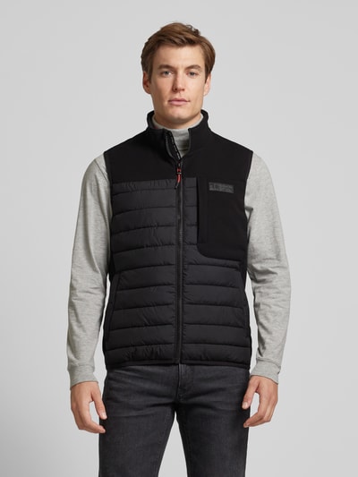 s.Oliver RED LABEL Regular fit bodywarmer met contrastdetails Zwart - 4