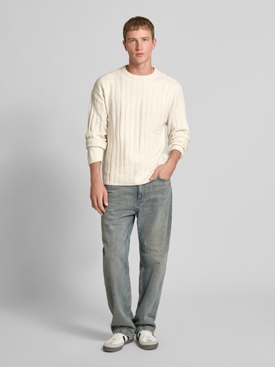 Jack & Jones Gebreide pullover met ribboorden, model 'BRADLEY' Beige - 1